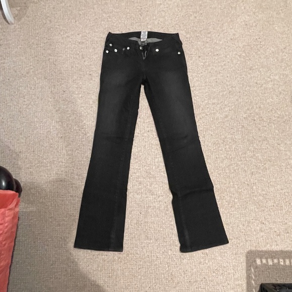 TRUE RELIGION SIZE 28 - HIGH RISE BOOT CUT BLACK JEANS - Picture 1 of 10